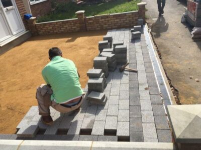 Block paving patio Colnbrook